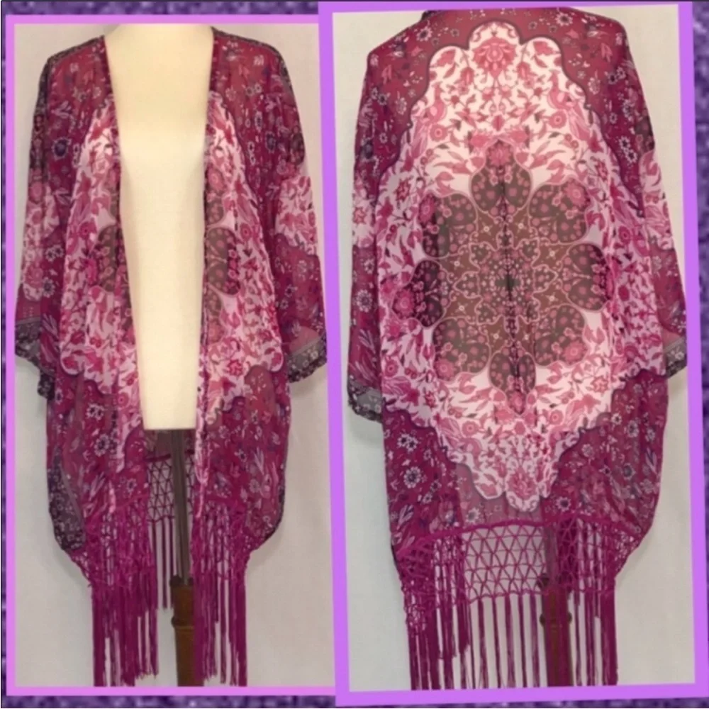 Bohemian swim coverup kimono kaftan